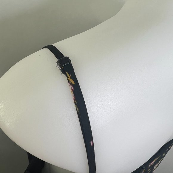 WAYF Floral‎ Dress M Massa Tie Knot Midi Black Pink 90s Retro Y2K Cottagecore - Picture 8 of 10